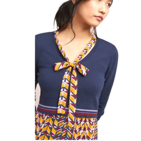 Anthropologie Sweaters - Maeve Loretta cropped tie neck sweater